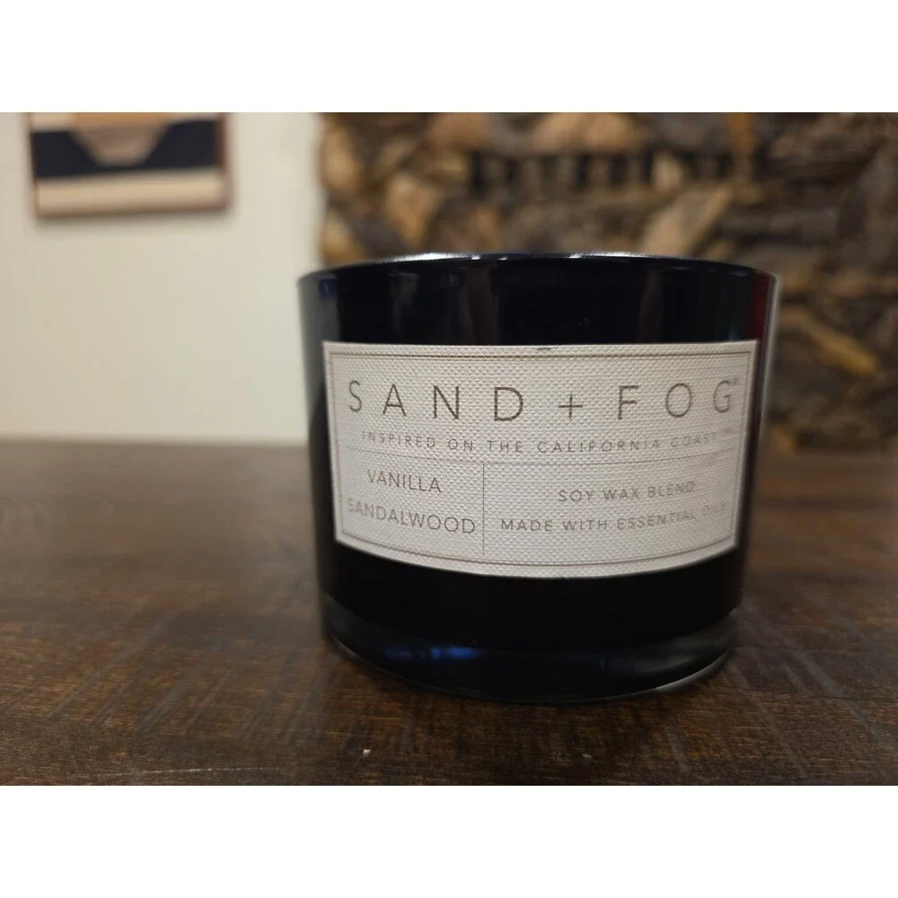 Sand & Fog Vanilla Sandalwood Candle 12 Oz 2 Wick. No Lid